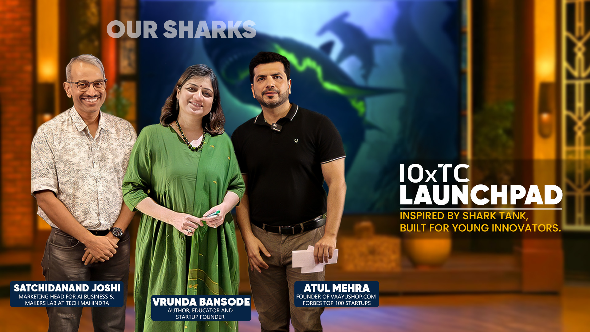 10xTC Launchpad - Student pitching to Sharks