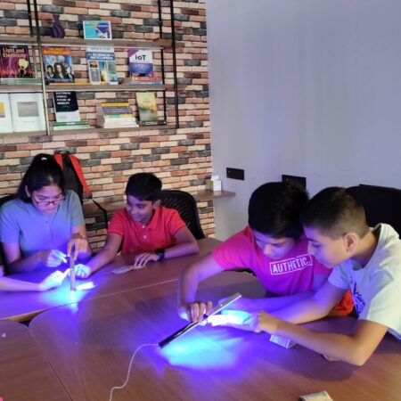 Students experimenting at 10xTechClub STEM Learning Centre
